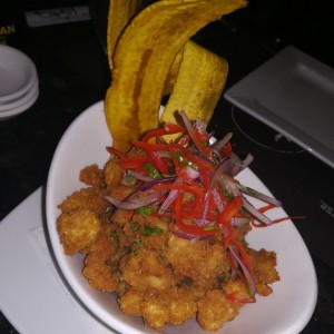 Ceviche frito de corvina