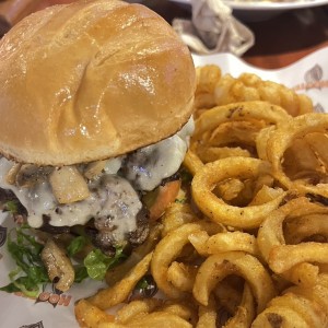 Mushroom swiss burger