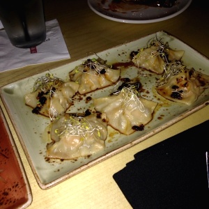 Dumplings de camaron al vapor