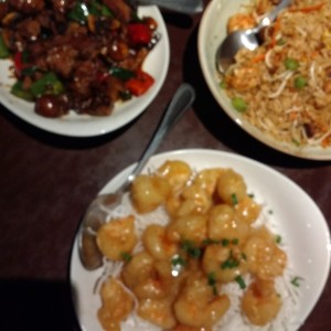 fried PF Chang's rice, wok charred beef