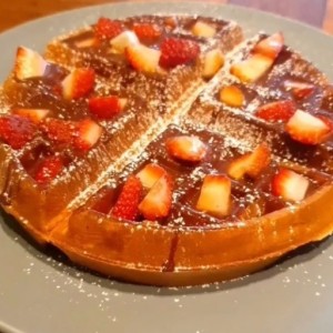 Waffle de Nutella y Fresas