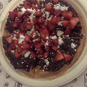 Waffle de nutella y fresas