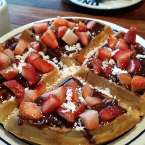 Waffle de Nutella y Fresas