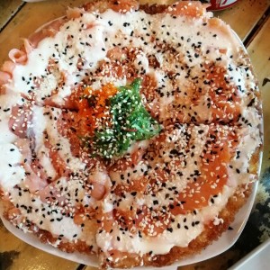 Pizza de salmon ahumado 