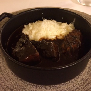 Short ribs y risotto