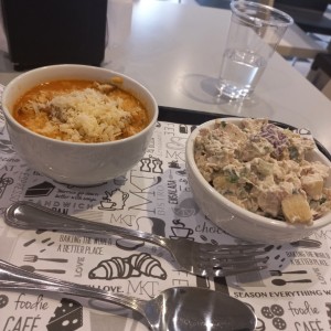 sopa y ensalada