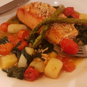 Salmon con espinacas