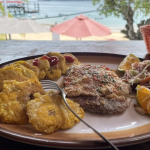 Fish Filet Sauted,Creole or Garlie butter,rice +slaw