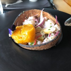 ceviche mango y coco