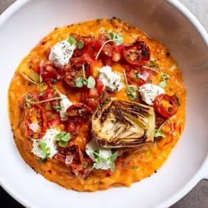 Ravioloni relleno de Burrata y Tomates Secos