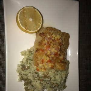 Corvina con risotto de guandu