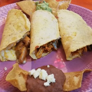 Quesadillas de pollo con hongos