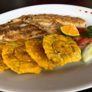 filet de corvina con tostones