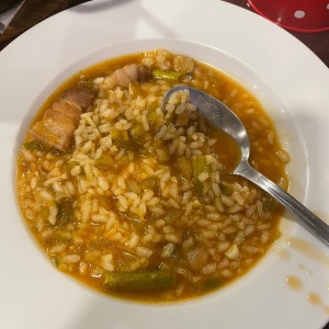 Arroz caldoso de costilla de res