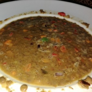 Sopa de lentejas con chorizo 