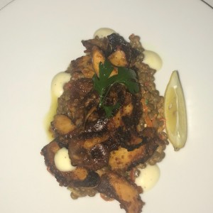 Ensalda de lentejas con pulpo