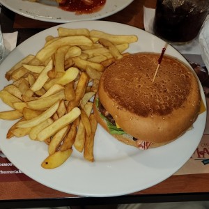 Hamburguesa con queso y tocino