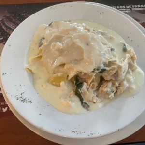 Lasagna de pollo y espinacas