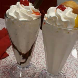 Vanilla and Kit Kat milkshakes