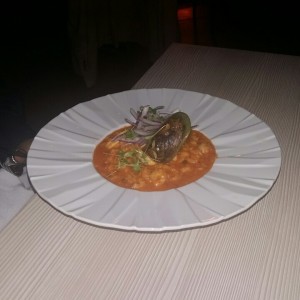 risotto de mariscos con pico de gallo