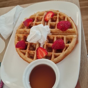 Waffle nutella y fresas