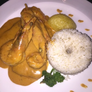 Pescado en salsa de Langostino