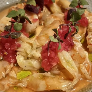 Carpaccio de langostinos