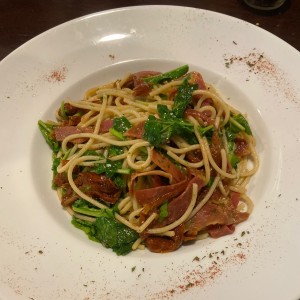 Spaguetti con prosciutto