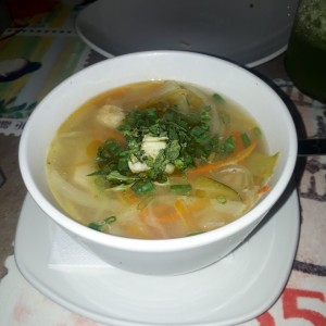 Sopa de pollo con vegetales