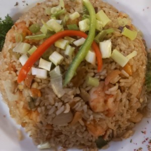 Arroz con camarones.