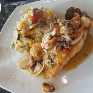 robalo con risotto