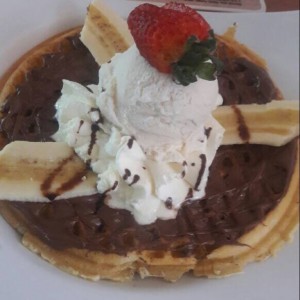 wafle nutella y banano