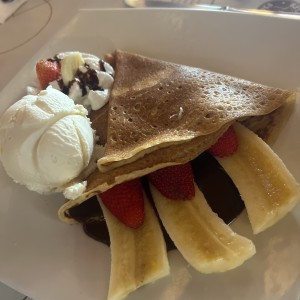 Crepe chocolate fondue