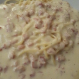 a la carbonara spagetti