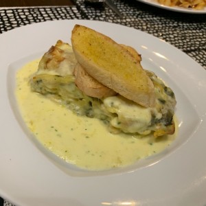 Lasagna de pollo y espinaca