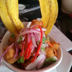 Ceviche frito de corvina