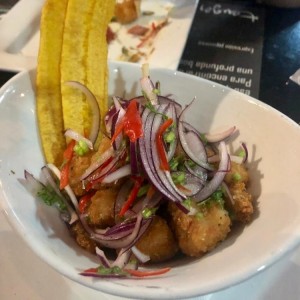 Ceviche frito de corvina