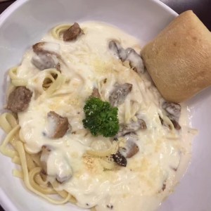 pasta de hongos con fettuccine