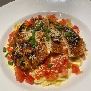 Blackened chicken alfredo pasta