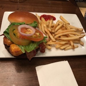 Fridays cheese bacon burger