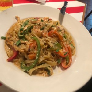 Cajun Shrimp & Chicken Pasta 