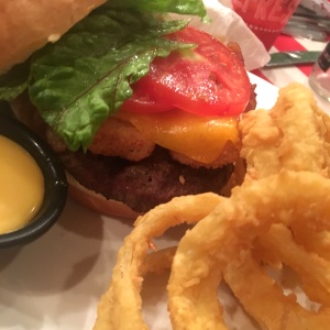 Cheesy bacon cheeseburger