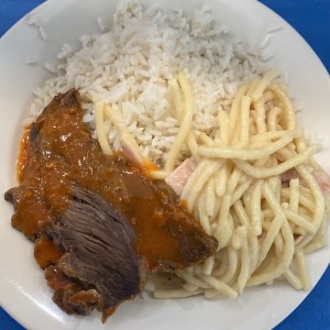 Pasta carne y arroz