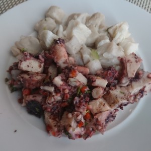 ceviche y pulpo a la vinagreta 