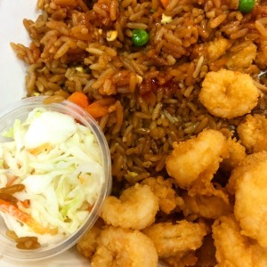 Shrimp rice wirh salad 