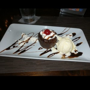 Fondant de chocolate y helado