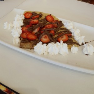 waffle fresas y nutela