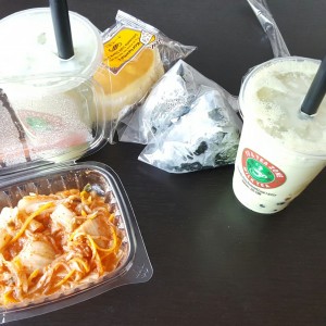 kimchi and matcha bubble tea