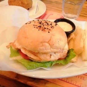 hamburguesa de pollo al grill