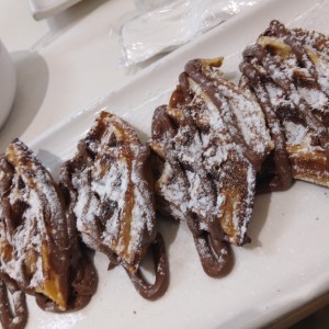 Waffles con nutella